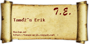 Tamás Erik névjegykártya